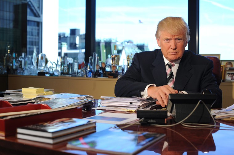 Image: Donald Trump in his office in Trump Tower in Manhattan.
