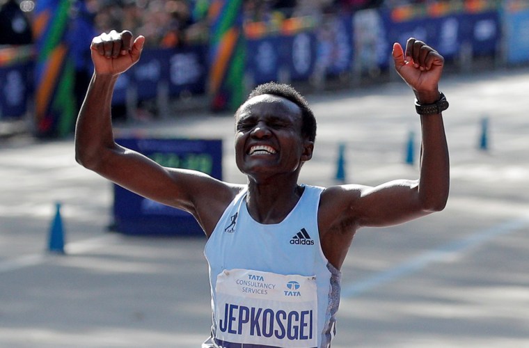 Image: Kenya's Joyciline Jepkosgei wins the women's elite race in the New York City Marathon on Nov. 3, 2019.