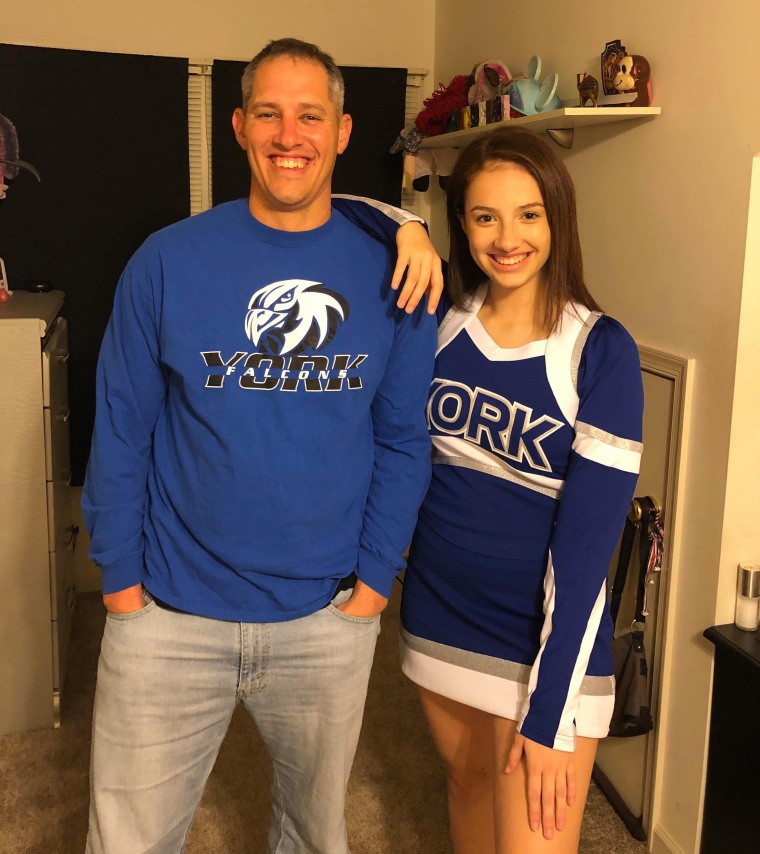 A video of Rolland "Hekili" Holland went viral this week, after he performed the same cheer routine as his 15-year-old daughter, Mackenzi, from the stands during a York High School football game.