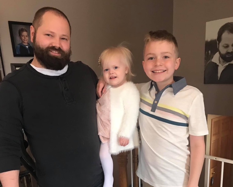 David Braun with his daughter, Elsa, 2, and son, Riley, 10.