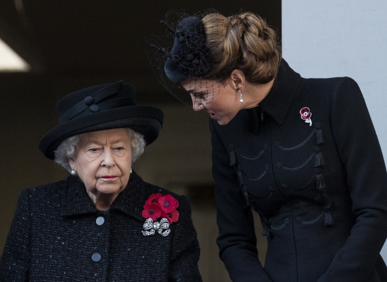 Kate Middleton and Queen Elizabeth at Remembrance Sunday 2019 memorial