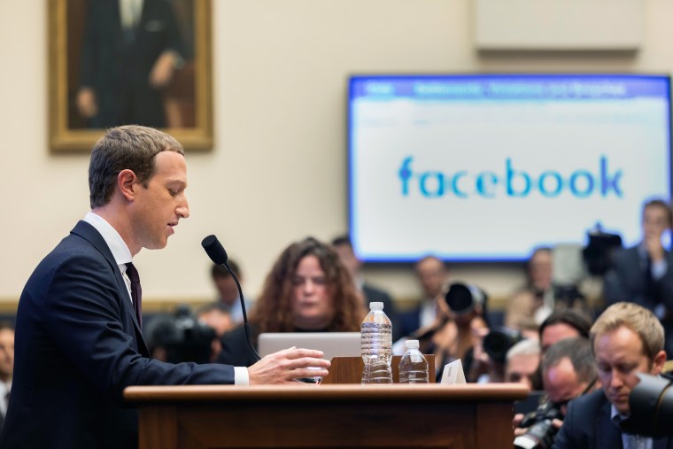Facebook CEO Mark Zuckerberg testifies before the House Financial Services Committee on Oct. 23, 2019.