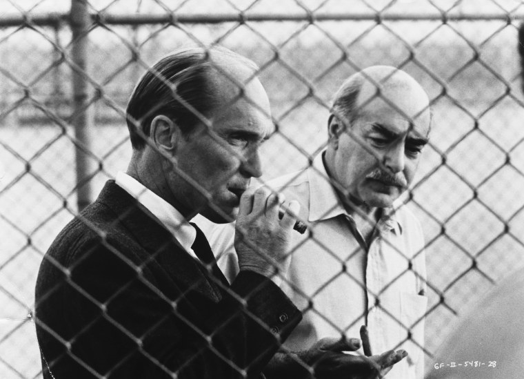 Robert Duvall and Michael V. Gazzo in The Godfather: Part II