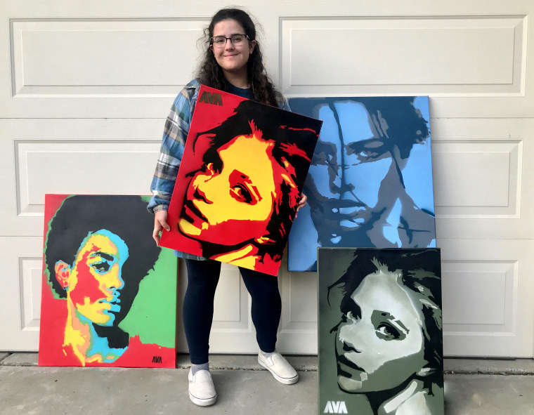 Ava Moreci, 16, a student at Napa High School in Napa, California, uses Instagram to sell her own paintings.