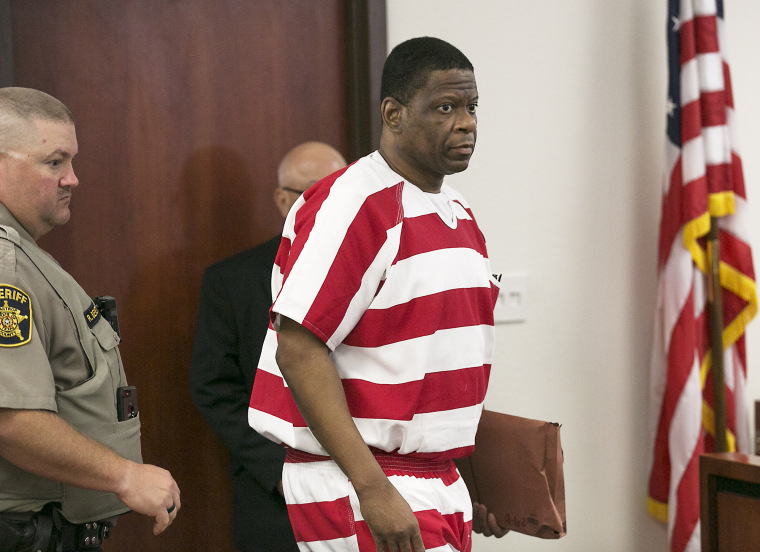 Death Row inmate Rodney Reed in Bastrop County District Court on Oct. 10, 2017 asking Judge Doug Shaver to reconsider testimony from his murder trial in the slaying of Stacey Stites.