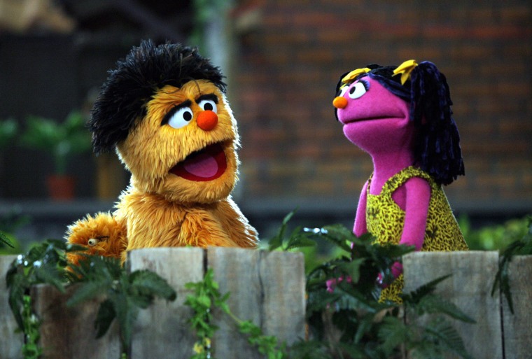 Momon and Putri on the set of "Jalan Sesama," the Indonesian version of Sesame Street, in Jakarta, on May 22, 2007.