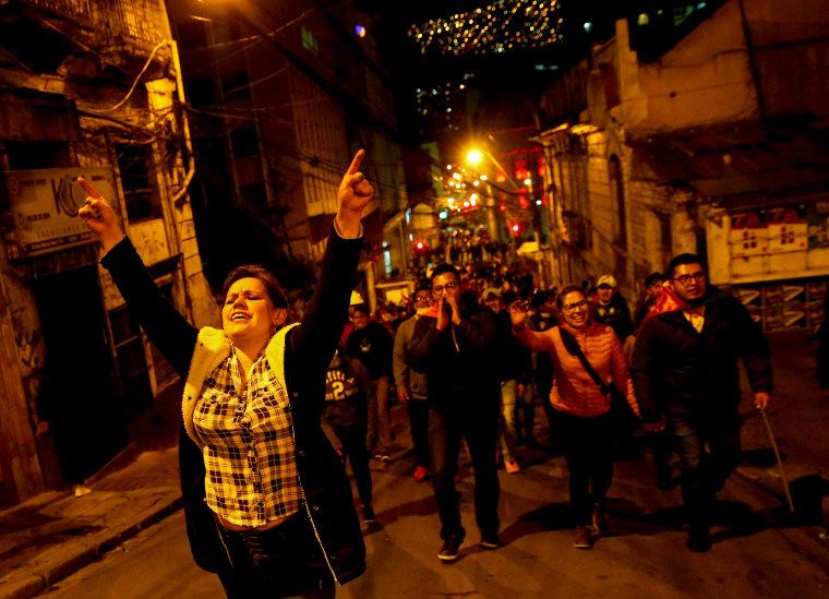 Image: Demonstrators against Evo Morales