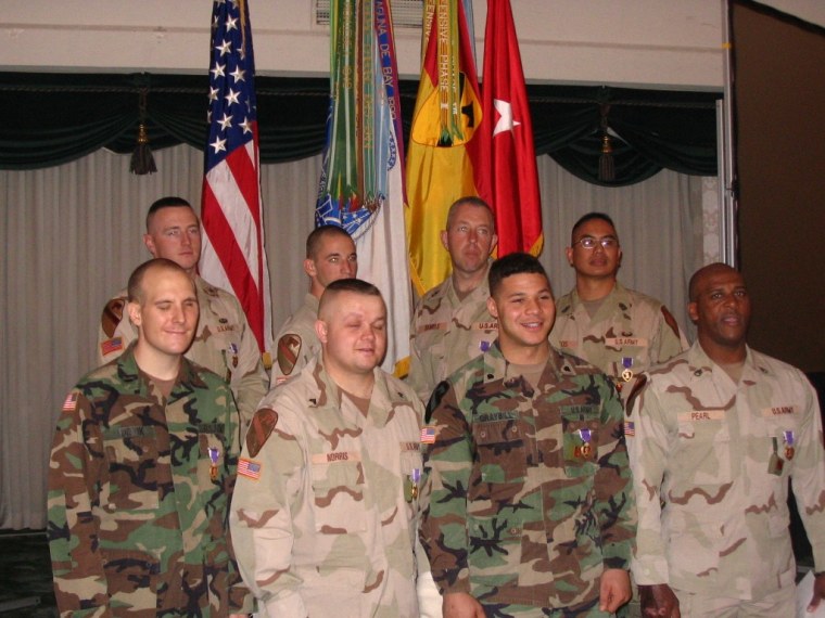 Tim Hornick at the Purple Heart ceremony in 2005.