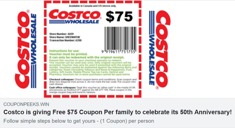 Costco is warning customers about fake coupons that have been circulating on Facebook. 