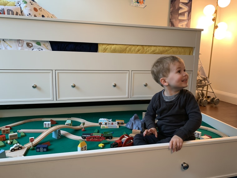 Calvin is enjoying his new bedroom ahead of his little brother's arrival.