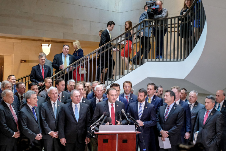 Image: Rep. Lee Zeldin (R-NY) speaks during a press conference alongside House Republicans on Capitol Hill