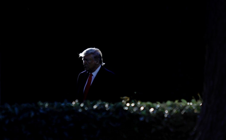 Image: President Donald Trump walks from the Oval Office on Nov. 1, 2019.
