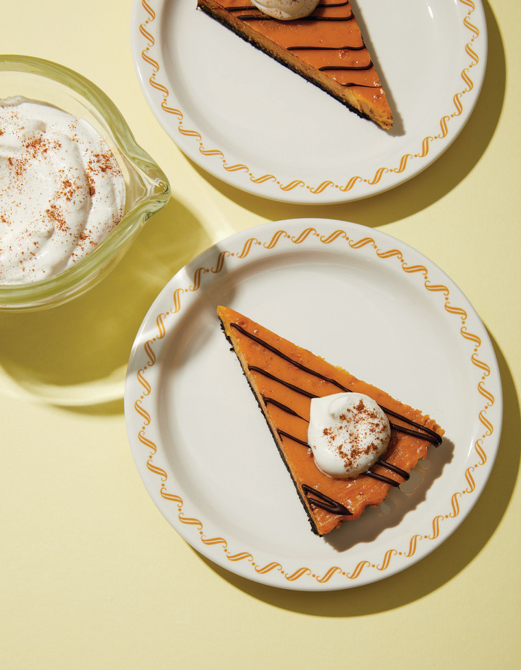 Pumpkin-Chocolate Tart with Cinnamon Whipped Cream
