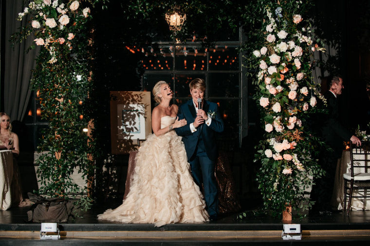 Jenny Block and Robin Brown at their 2018 wedding in Houston, Texas