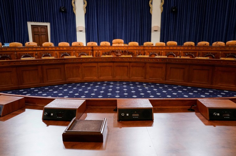 Image: The committee room in the Longworth House Office Building where the first public hearings in the impeachment inquiry against U.S. President Donald Trump are scheduled to take place on Capitol Hill.
