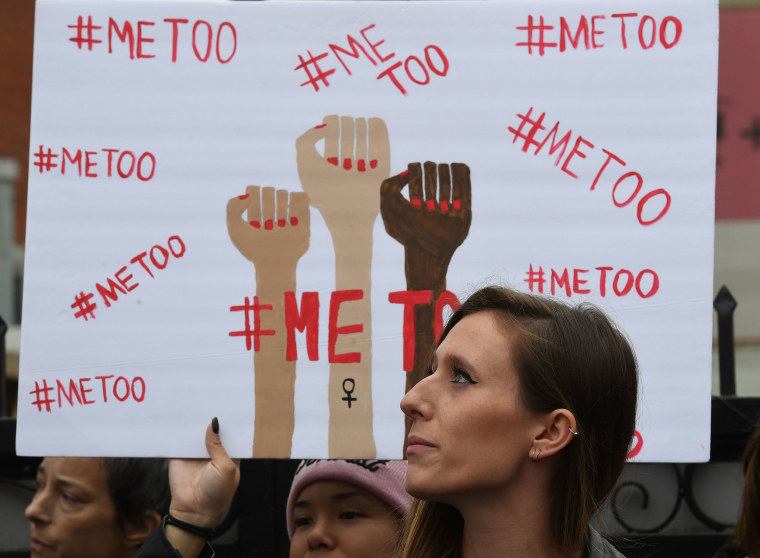 Image: Victims of sexual harassment, sexual assault, sexual abuse and their supporters protest during a #MeToo march in Hollywood