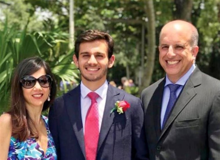 Antonio Tsialas and his parents in an undated photo. Antonio's parents want to know if people were with their son when he died, and are hoping those with more information will come forward.