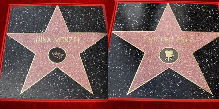 Kristen Bell and Idina Menzel's stars on the Hollywood Walk of Fame are near each other.
