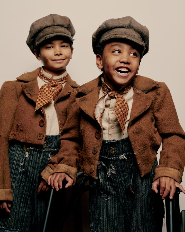 Jai Srinivasan, 8, and Sebastian Ortiz, 7, share the role of Tiny Tim in a Broadway production of "A Christmas Carol." The boys, who also share a cerebral palsy diagnosis, are both represented by Gamut Management.