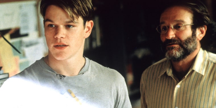 Film Still from Good Will Hunting Matt Damon and Robin Williams (C) 1997 Miramax  File Reference # 31013310THA  For Editorial Use Only - All Rights Reserved
