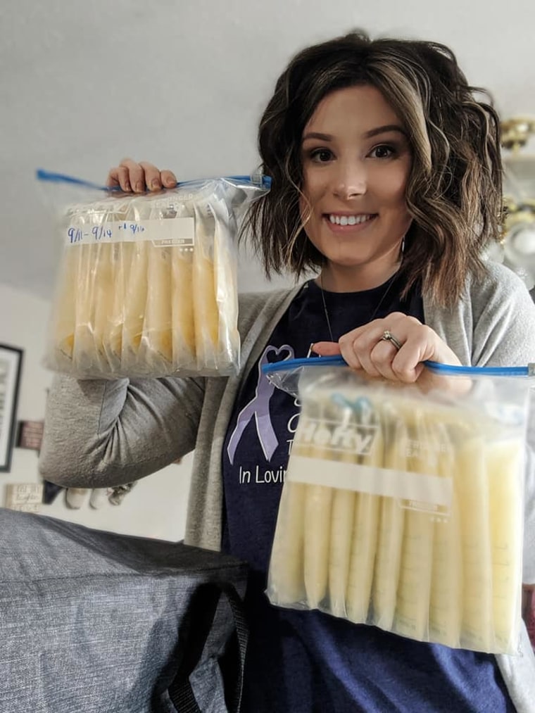 Strangfeld donated more than 500 ounces of breastmilk to her local milk bank on Samuel's due date.