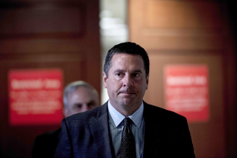 Image: Rep. Devin Nunes (R-CA) leaves the chamber after Senior Advisor Jared Kushner met with the House Intelligence Committee on Capitol Hill in Washington, DC on July 25, 2017.