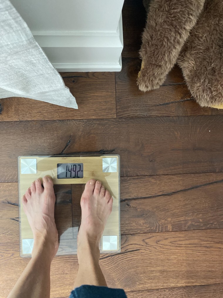 Upon seeing the number on the scale, Brzezinski proudly told herself, "This is my weight, and this is who I am at 52. I like it, and I'm owning it."