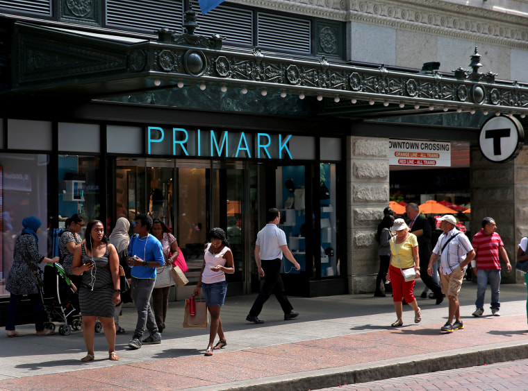 Image: A Primark store window in Boston in 2016.