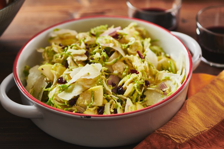 Brussels sprouts, apple and pecorino salad