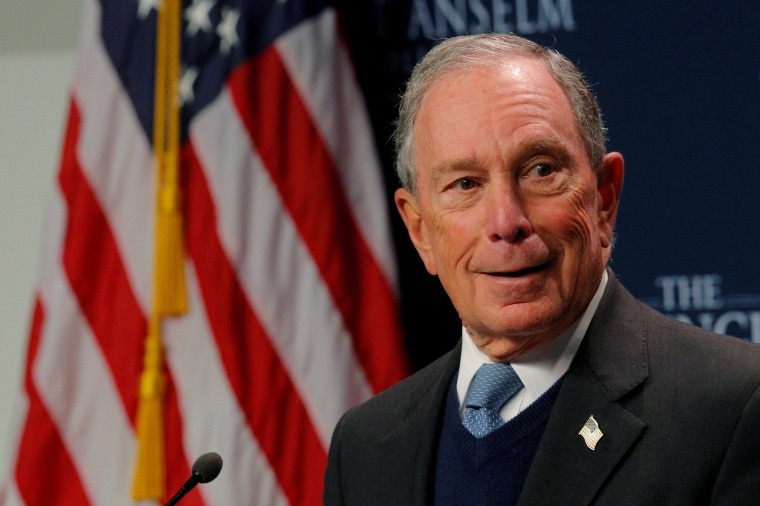 Image: Former New York City Mayor and possible 2020 Democratic presidential candidate Michael Bloomberg speaks in Manchester, New Hampshire