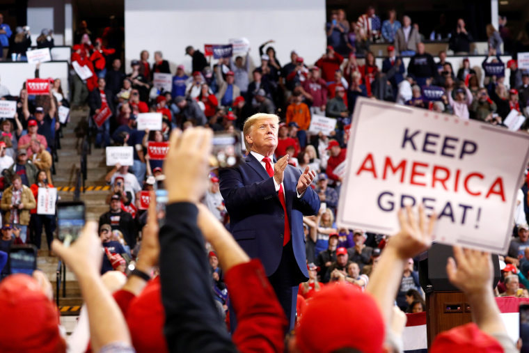 Image: President Donald Trump delivers remarks during a campaign rally in Bossier City, U.S.