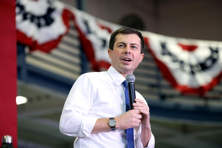 Image: U.S. Democratic presidential candidate Pete Buttigieg holds a town hall event in Creston