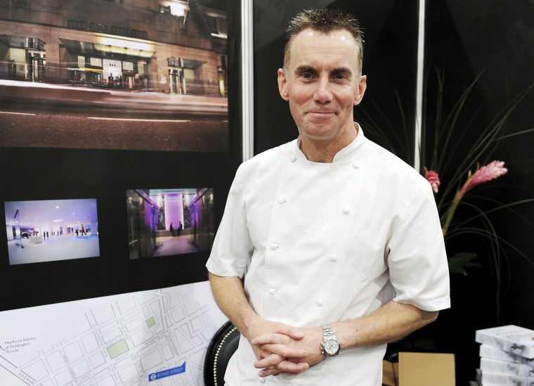 Gary Rhodes in his pop-up restaurant at the Taste of Christmas food and drink festival at ExCeL Centre, London on Dec. 2, 2011.