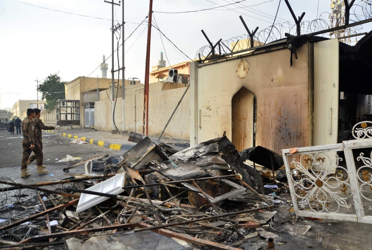 Image: The burnt Iranian consulate in Najaf