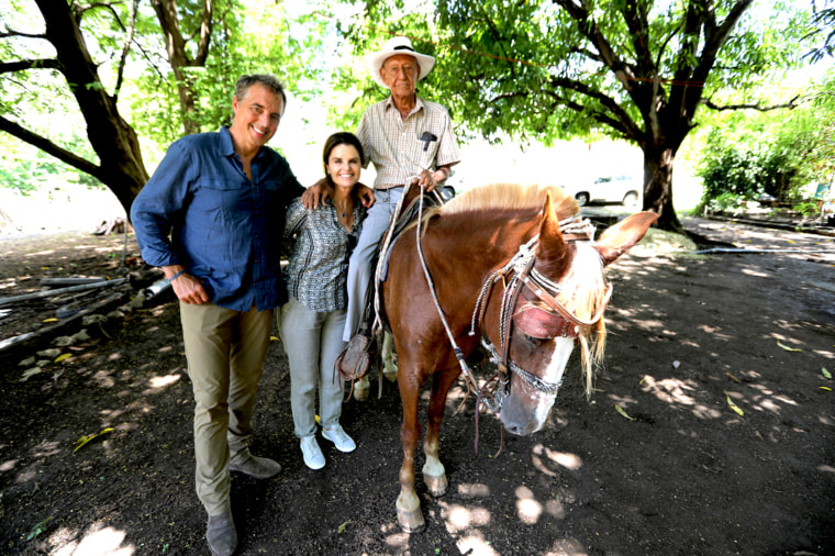 100-year-old Jose Bonifacio with Dan Buettner, author of The Blue Zones Solutions and NBC's Maria Shriver.