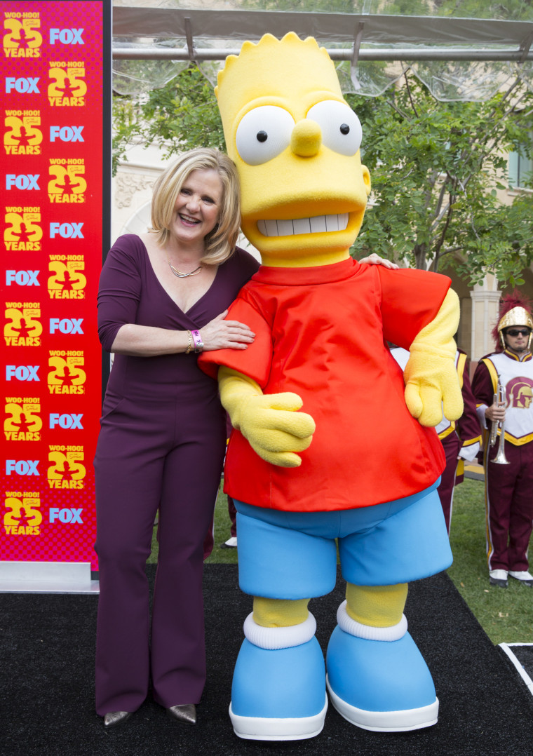 Nancy Cartwright at unveiling of Bart Simpson's "Bartman" character sculpture