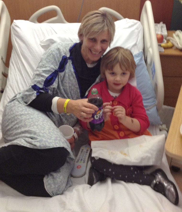 Mary-Margaret Robbins with her daughter, Maggie, in November 2013 at UHS Wilson Hospital in Johnson City, New York. 