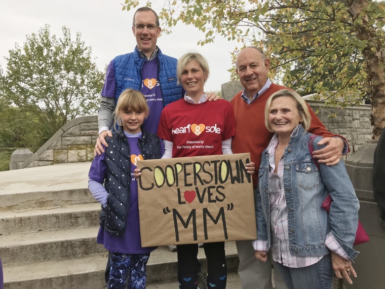 Mary-Margaret Robbins with husband Matt Sohns, daughter Maggie and family later in October 2019. 