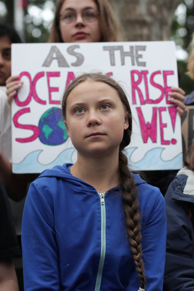 Image: Swedish activist Greta Thunberg participates in a youth climate change protest in front of the United Nations Headquarters in New York City, New York