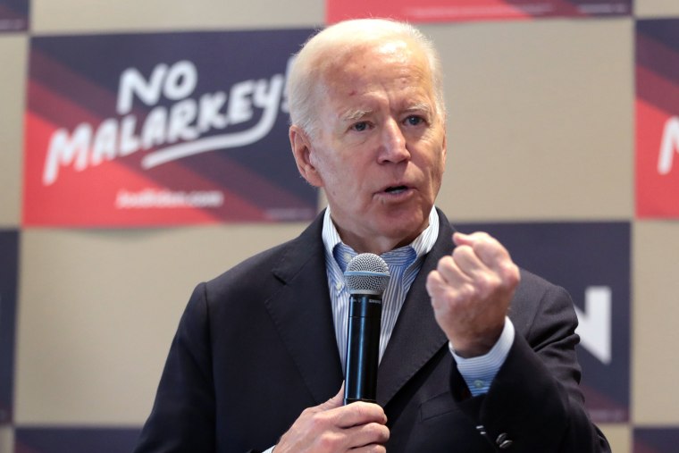 Image: Presidential Candidate Joe Biden Continues "No Malarkey" Bus Tour Through Iowa
