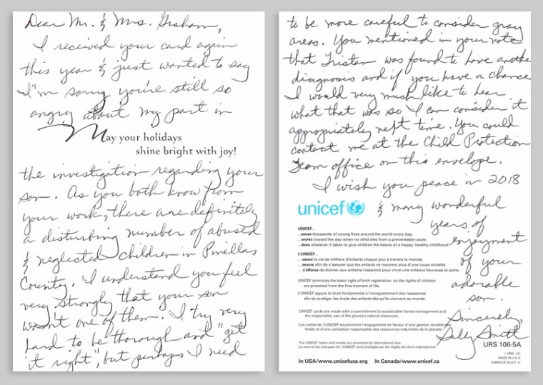 For years, the Graham family sent Christmas cards to the child abuse pediatrician who reported their child as a victim of abuse. In December 2018, they received a note in response.