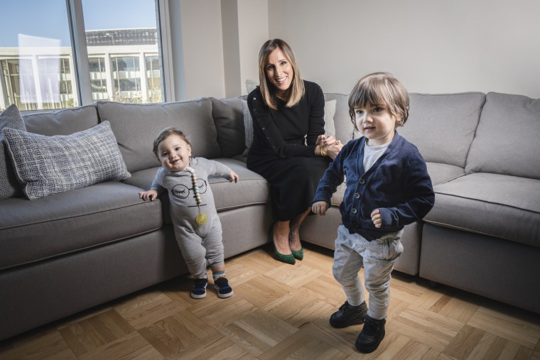 Yasmin Vossoughian with sons Azur and Noor.