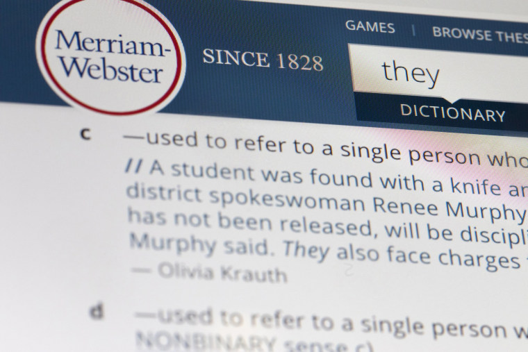 Nonbinary pronoun 'they' is MerriamWebster's Word of the Year