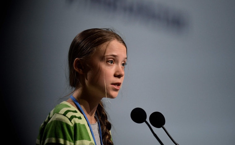 Image: Swedish climate activist Greta Thunberg gives a speech at the UN Climate Change Conference COP25 in Madrid on Wednesday