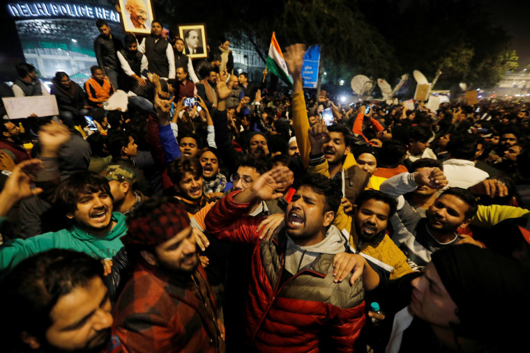 Image: Demonstrators in New Delhi