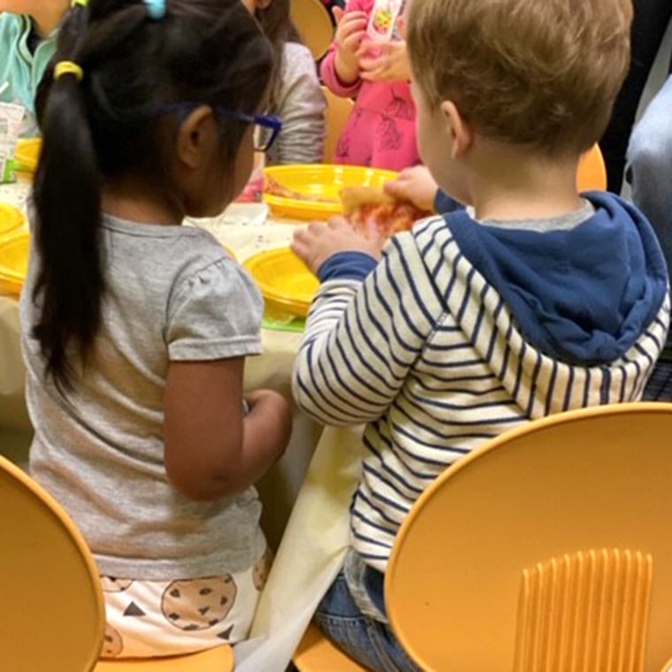 Calvin made sure to get himself a seat next his good buddy Haley Joy at his birthday party. 