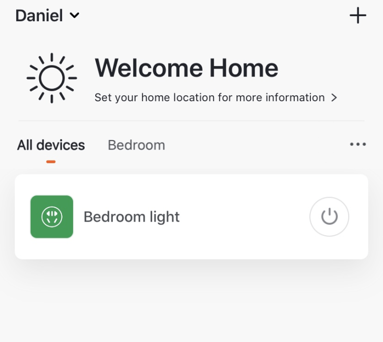 Simply tap the power button to turn the light on and off!