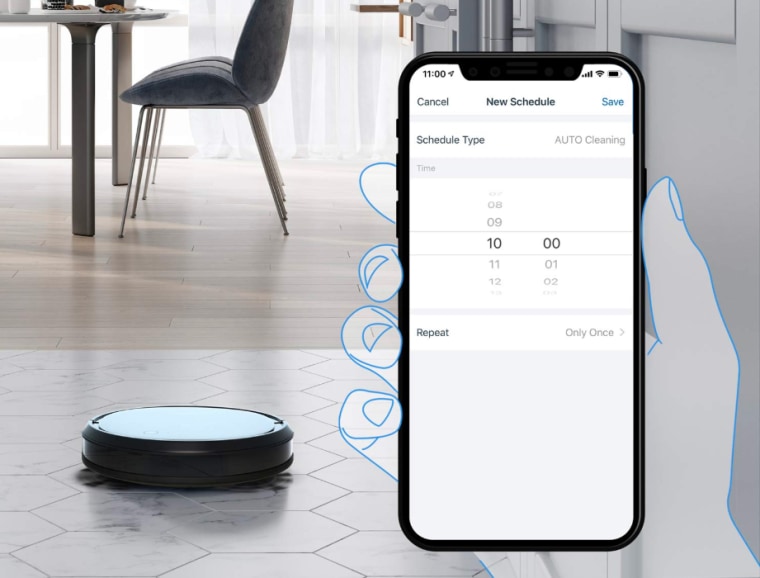 You can schedule cleaning hours with your smartphone.