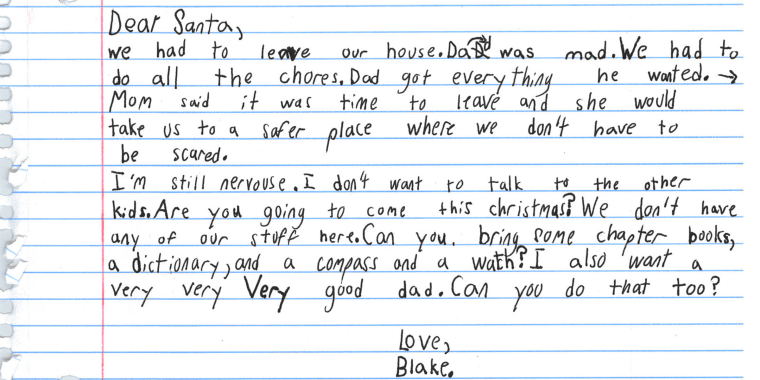 Little 7-year-old Blake wrote this heart-wrenching letter to Santa.