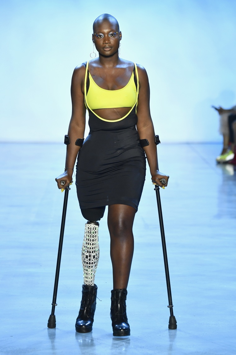 Mama Cax on runway at New York Fashion Week